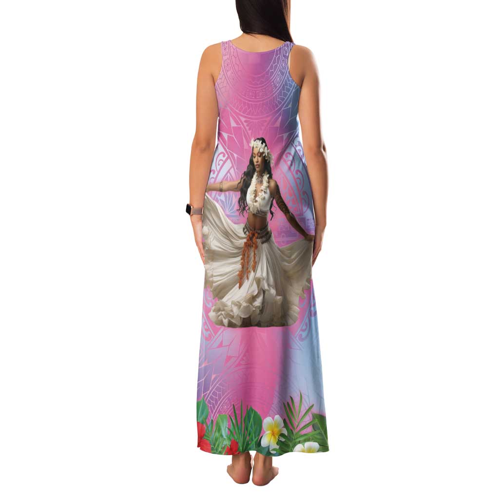 Woman Polynesian Tattoos Family Matching Tank Maxi Dress and Hawaiian Shirt Tropical Flower - Sweets Vibrant Color LT03 - Polynesian Pride