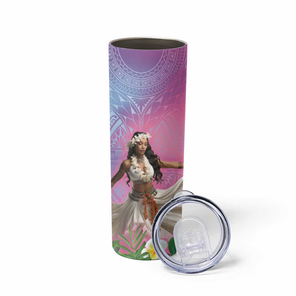 Woman Polynesian Tattoos Skinny Tumbler Tropical Flower - Sweets Vibrant Color LT03 - Polynesian Pride