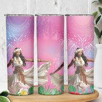 Woman Polynesian Tattoos Skinny Tumbler Tropical Flower - Sweets Vibrant Color LT03 - Polynesian Pride