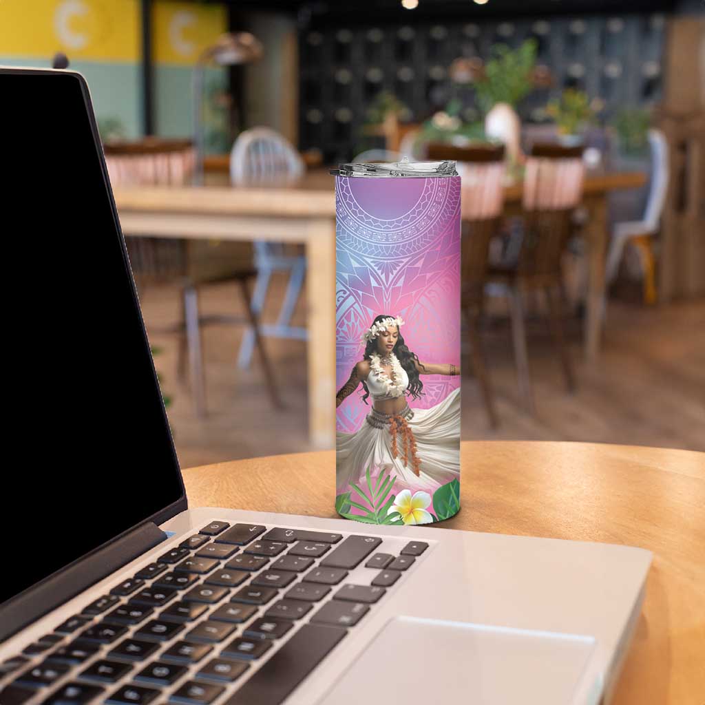 Woman Polynesian Tattoos Skinny Tumbler Tropical Flower - Sweets Vibrant Color LT03 - Polynesian Pride