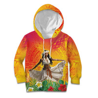 Woman Polynesian Tattoos Kid Hoodie Tropical Flower - Vibrant Hot Color LT03 Hoodie Vibrant Gradient - Polynesian Pride