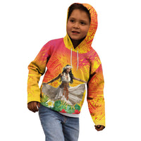 Woman Polynesian Tattoos Kid Hoodie Tropical Flower - Vibrant Hot Color LT03 - Polynesian Pride