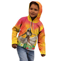 Woman Polynesian Tattoos Kid Hoodie Tropical Flower - Vibrant Hot Color LT03 - Polynesian Pride