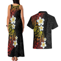 Plumeria Couples Matching Tank Maxi Dress and Hawaiian Shirt Polynesian Tribal Frangipani Sunset LT03 - Polynesian Pride