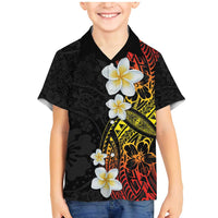 Plumeria Family Matching Mermaid Dress and Hawaiian Shirt Polynesian Tribal Frangipani Sunset LT03 Son's Shirt Black - Polynesian Pride