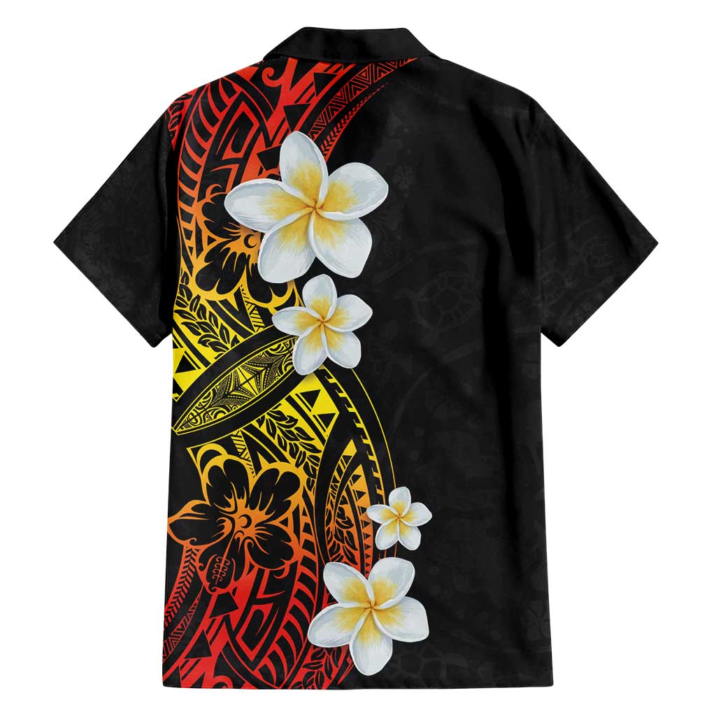 Plumeria Family Matching Off Shoulder Maxi Dress and Hawaiian Shirt Polynesian Tribal Frangipani Sunset LT03 - Polynesian Pride