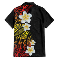 Plumeria Family Matching Off Shoulder Short Dress and Hawaiian Shirt Polynesian Tribal Frangipani Sunset LT03 - Polynesian Pride