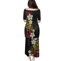 Plumeria Family Matching Puletasi and Hawaiian Shirt Polynesian Tribal Frangipani Sunset LT03 - Polynesian Pride