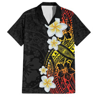 Plumeria Family Matching Summer Maxi Dress and Hawaiian Shirt Polynesian Tribal Frangipani Sunset LT03 Dad's Shirt - Short Sleeve Black - Polynesian Pride