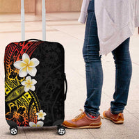 Plumeria Luggage Cover Polynesian Tribal Frangipani Sunset LT03 Black - Polynesian Pride