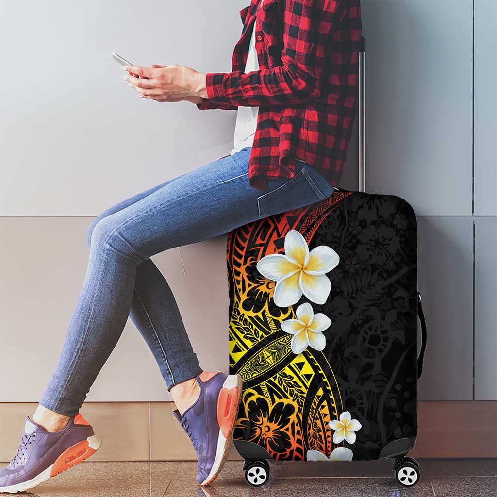 Plumeria Luggage Cover Polynesian Tribal Frangipani Sunset LT03 - Polynesian Pride