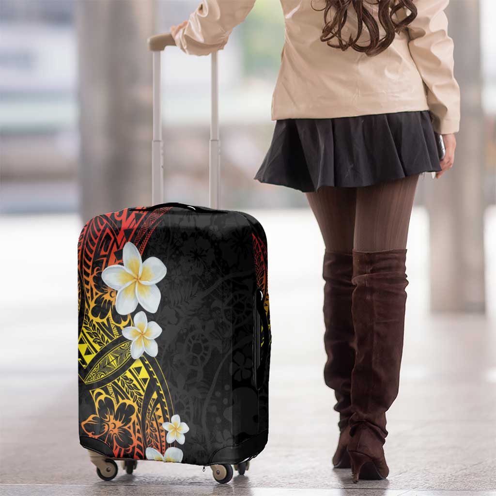 Plumeria Luggage Cover Polynesian Tribal Frangipani Sunset LT03 - Polynesian Pride