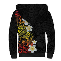 Plumeria Sherpa Hoodie Polynesian Tribal Frangipani Sunset LT03 - Polynesian Pride