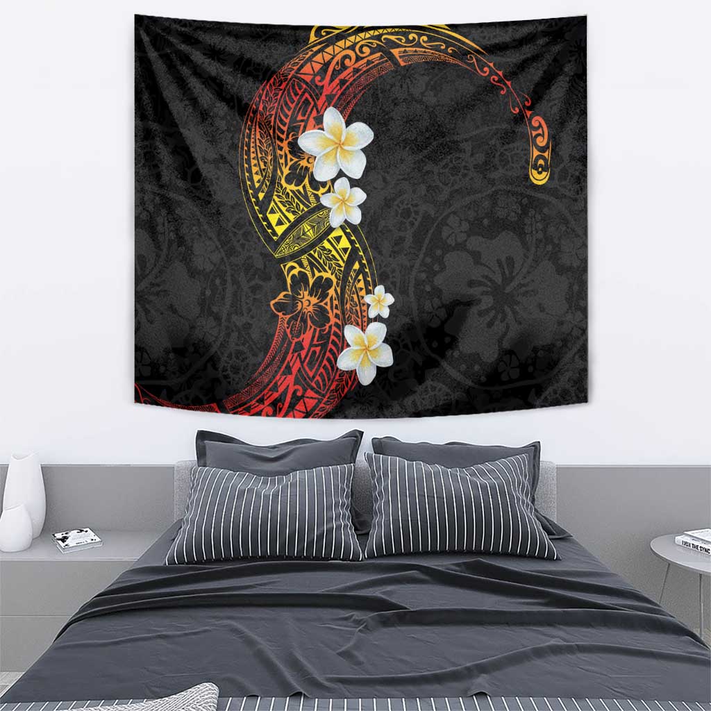 Plumeria Tapestry Polynesian Tribal Frangipani Sunset