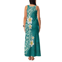 Plumeria Family Matching Tank Maxi Dress and Hawaiian Shirt Polynesian Tribal Frangipani Teal LT03 - Polynesian Pride