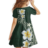 Plumeria Family Matching Off Shoulder Maxi Dress and Hawaiian Shirt Polynesian Tribal Frangipani Green LT03 - Polynesian Pride