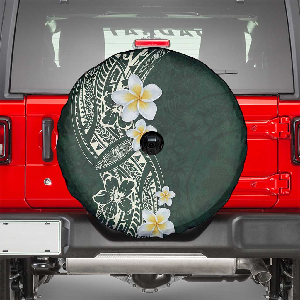 Plumeria Spare Tire Cover Polynesian Tribal Frangipani Green LT03 - Polynesian Pride