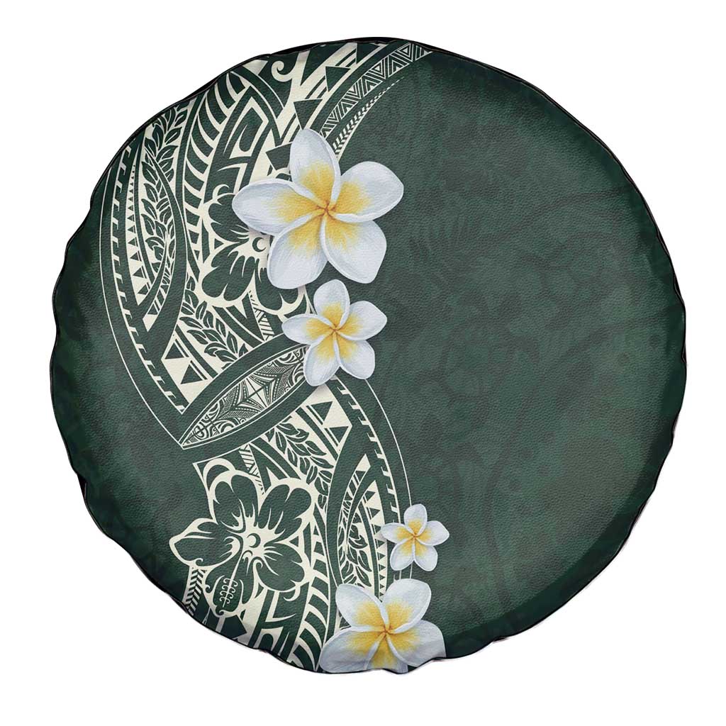 Plumeria Spare Tire Cover Polynesian Tribal Frangipani Green LT03 - Polynesian Pride