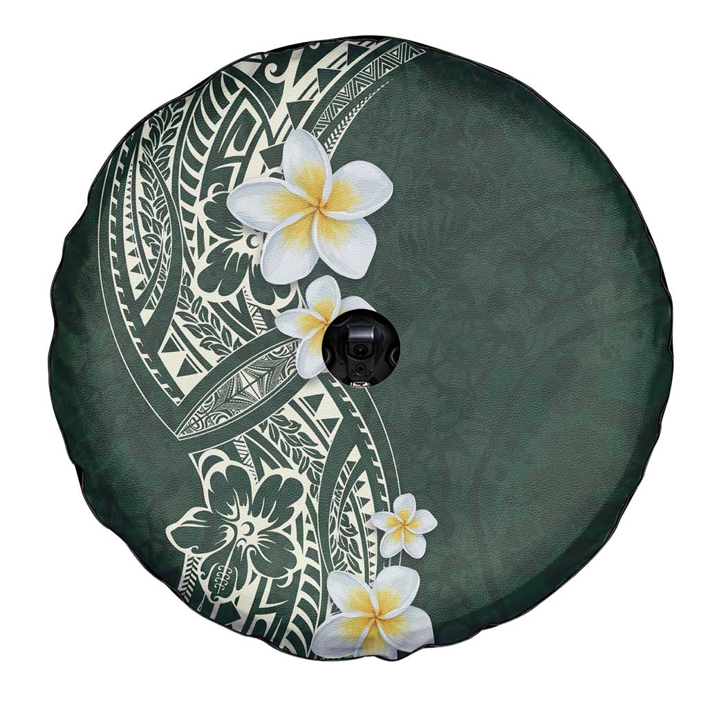 Plumeria Spare Tire Cover Polynesian Tribal Frangipani Green LT03 - Polynesian Pride