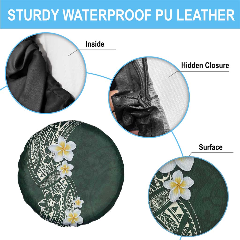 Plumeria Spare Tire Cover Polynesian Tribal Frangipani Green LT03 - Polynesian Pride