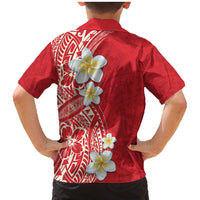Plumeria Family Matching Mermaid Dress and Hawaiian Shirt Polynesian Tribal Frangipani Red LT03 - Polynesian Pride