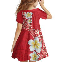 Plumeria Family Matching Off Shoulder Short Dress and Hawaiian Shirt Polynesian Tribal Frangipani Red LT03 - Polynesian Pride