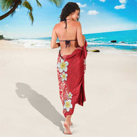 Plumeria Sarong Polynesian Tribal Frangipani Red
