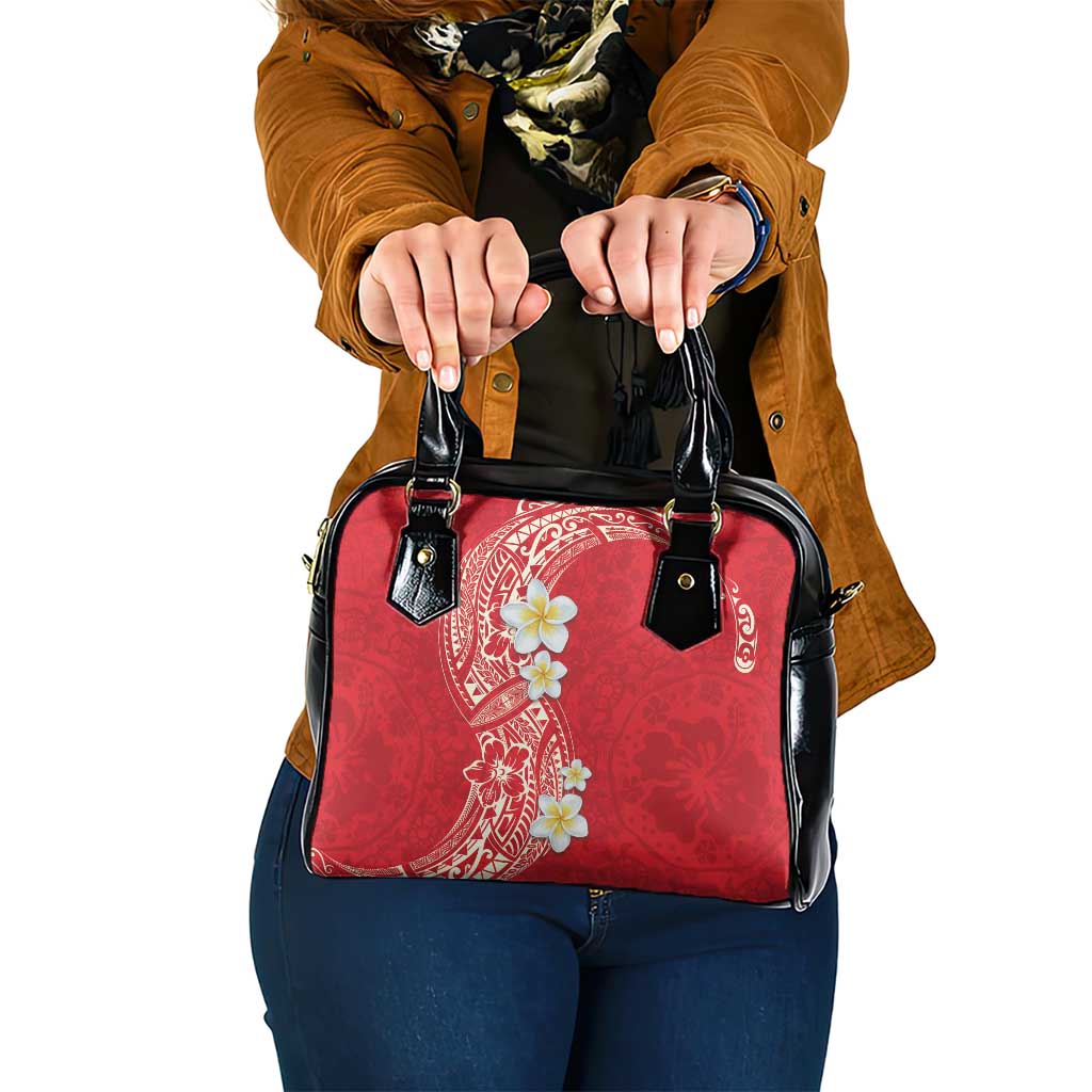 Plumeria Shoulder Handbag Polynesian Tribal Frangipani Red LT03 One Size Red - Polynesian Pride
