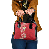 Plumeria Shoulder Handbag Polynesian Tribal Frangipani Red LT03 One Size Red - Polynesian Pride