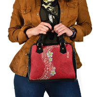 Plumeria Shoulder Handbag Polynesian Tribal Frangipani Red LT03 - Polynesian Pride