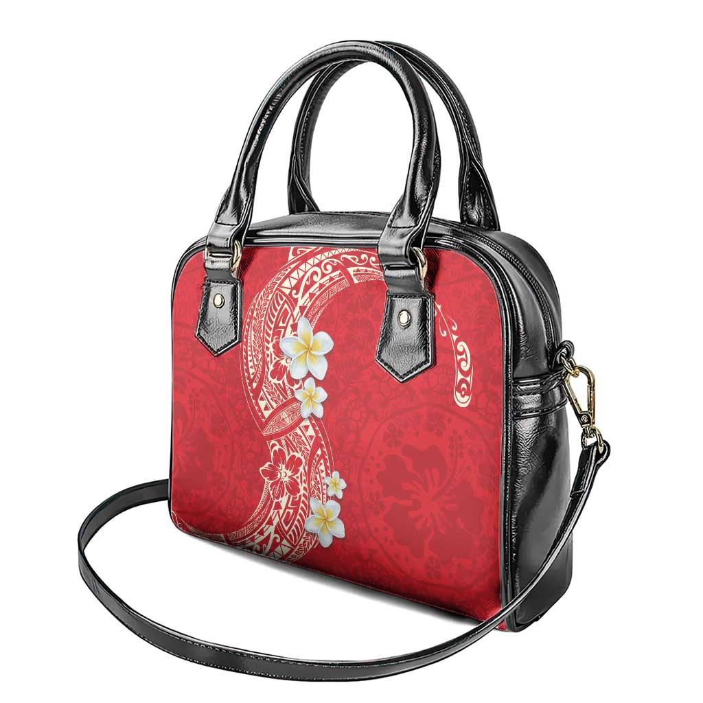 Plumeria Shoulder Handbag Polynesian Tribal Frangipani Red LT03 - Polynesian Pride