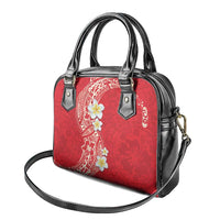 Plumeria Shoulder Handbag Polynesian Tribal Frangipani Red LT03 - Polynesian Pride