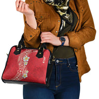 Plumeria Shoulder Handbag Polynesian Tribal Frangipani Red LT03 - Polynesian Pride