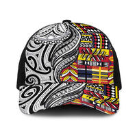 Niue Hiapo and Maori Decoration Tattoos Baseball Net Cap - Polynesian Pride