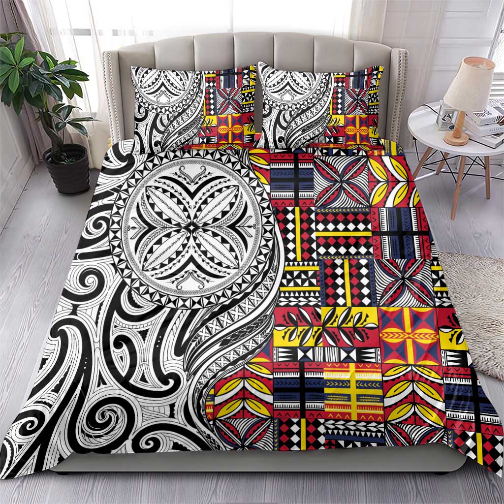 Niue Hiapo and Maori Decoration Tattoos Bedding Set - Polynesian Pride
