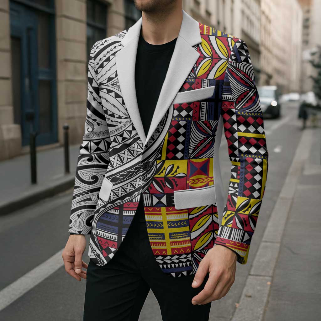 Niue Hiapo and Maori Decoration Tattoos Blazer - Polynesian Pride