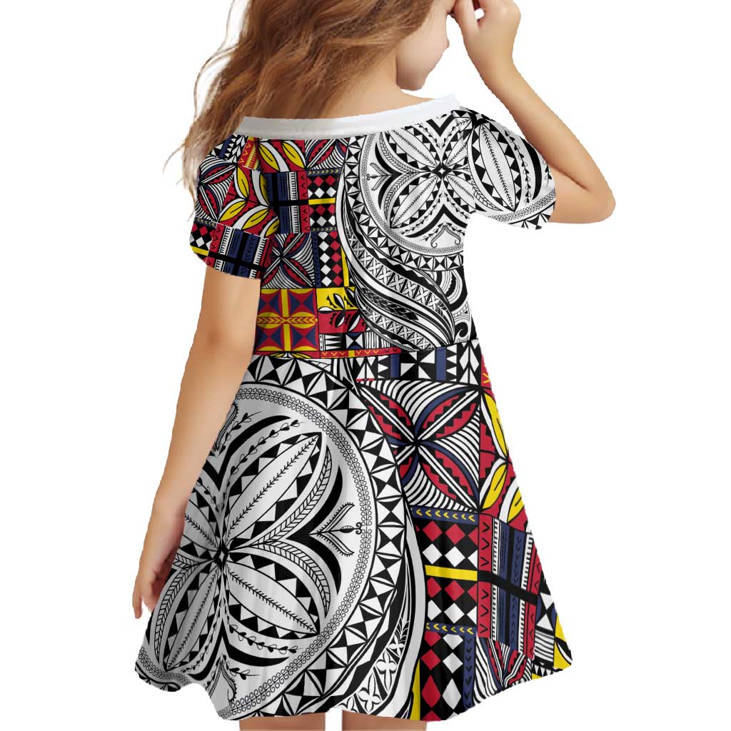Niue Hiapo and Maori Decoration Tattoos Family Matching Summer Maxi Dress and Hawaiian Shirt LT03 - Polynesian Pride