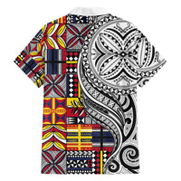 Niue Hiapo and Maori Decoration Tattoos Family Matching Summer Maxi Dress and Hawaiian Shirt LT03 - Polynesian Pride