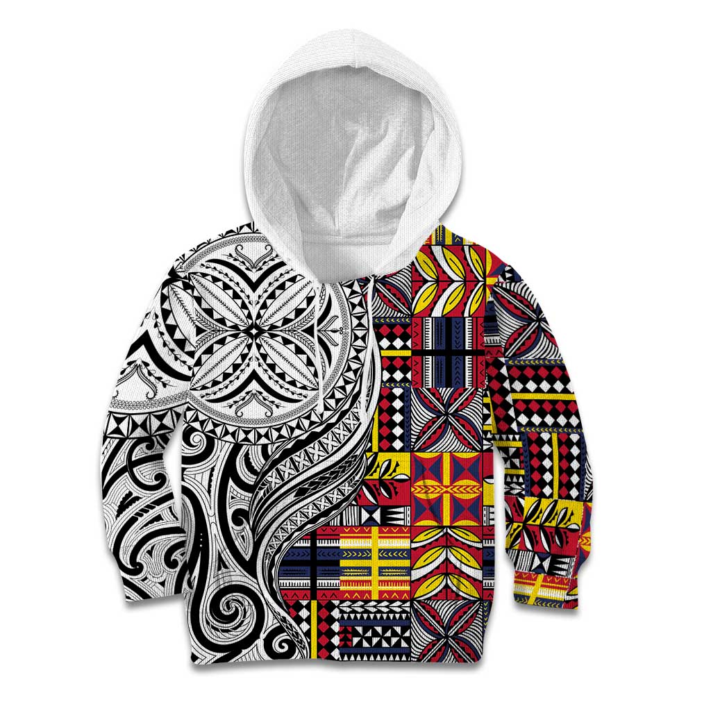 Niue Hiapo and Maori Decoration Tattoos Kid Hoodie - Polynesian Pride