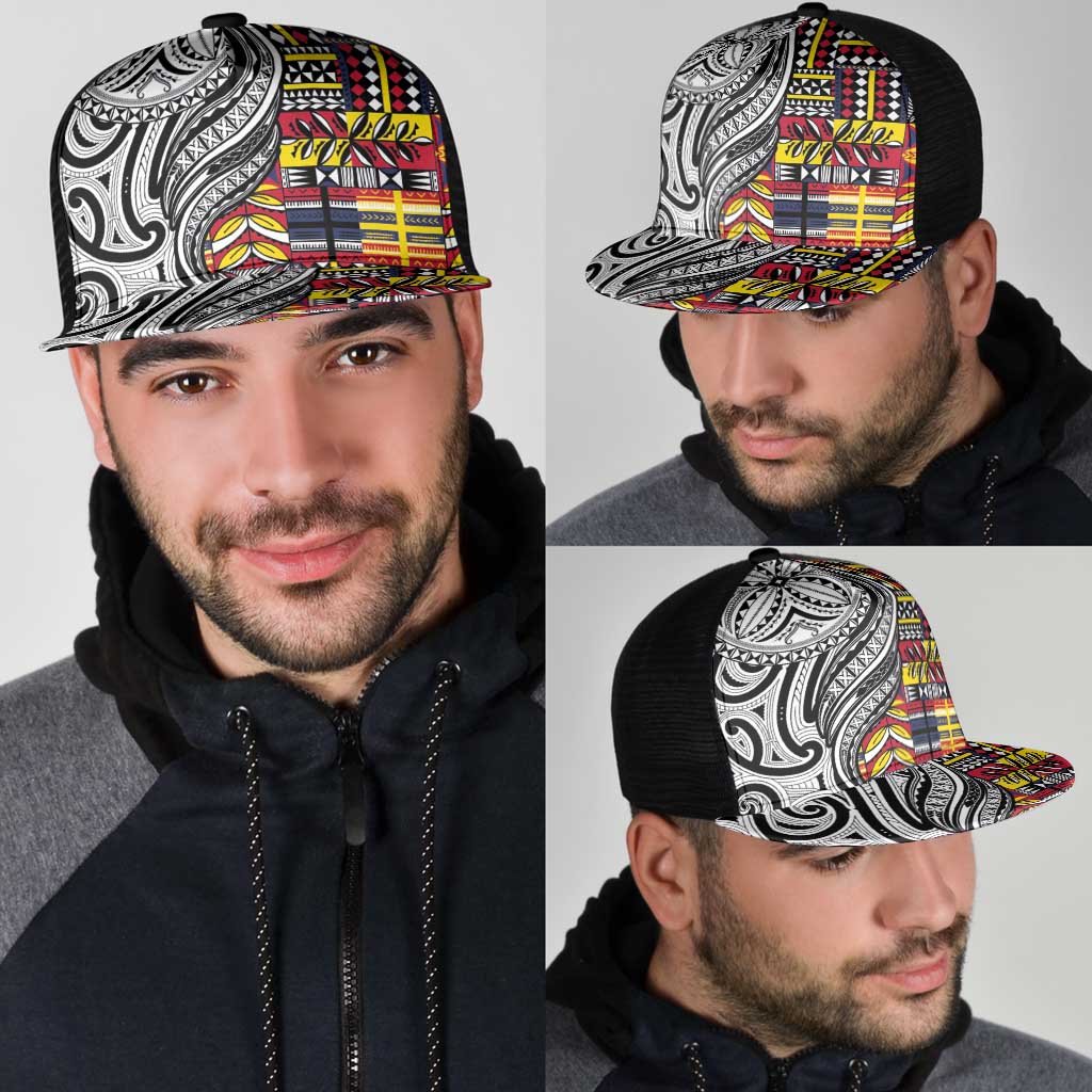 Niue Hiapo and Maori Decoration Tattoos Mesh Trucker Cap - Polynesian Pride