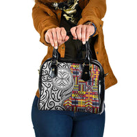 Niue Hiapo and Maori Decoration Tattoos Shoulder Handbag - Polynesian Pride