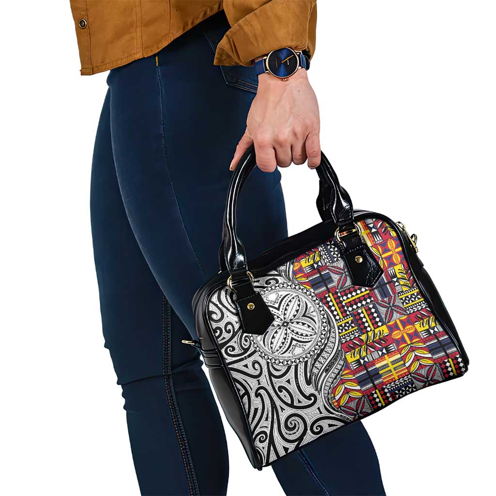 Niue Hiapo and Maori Decoration Tattoos Shoulder Handbag - Polynesian Pride