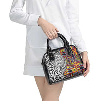 Niue Hiapo and Maori Decoration Tattoos Shoulder Handbag - Polynesian Pride