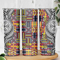 Niue Hiapo and Maori Decoration Tattoos Skinny Tumbler LT03 - Polynesian Pride