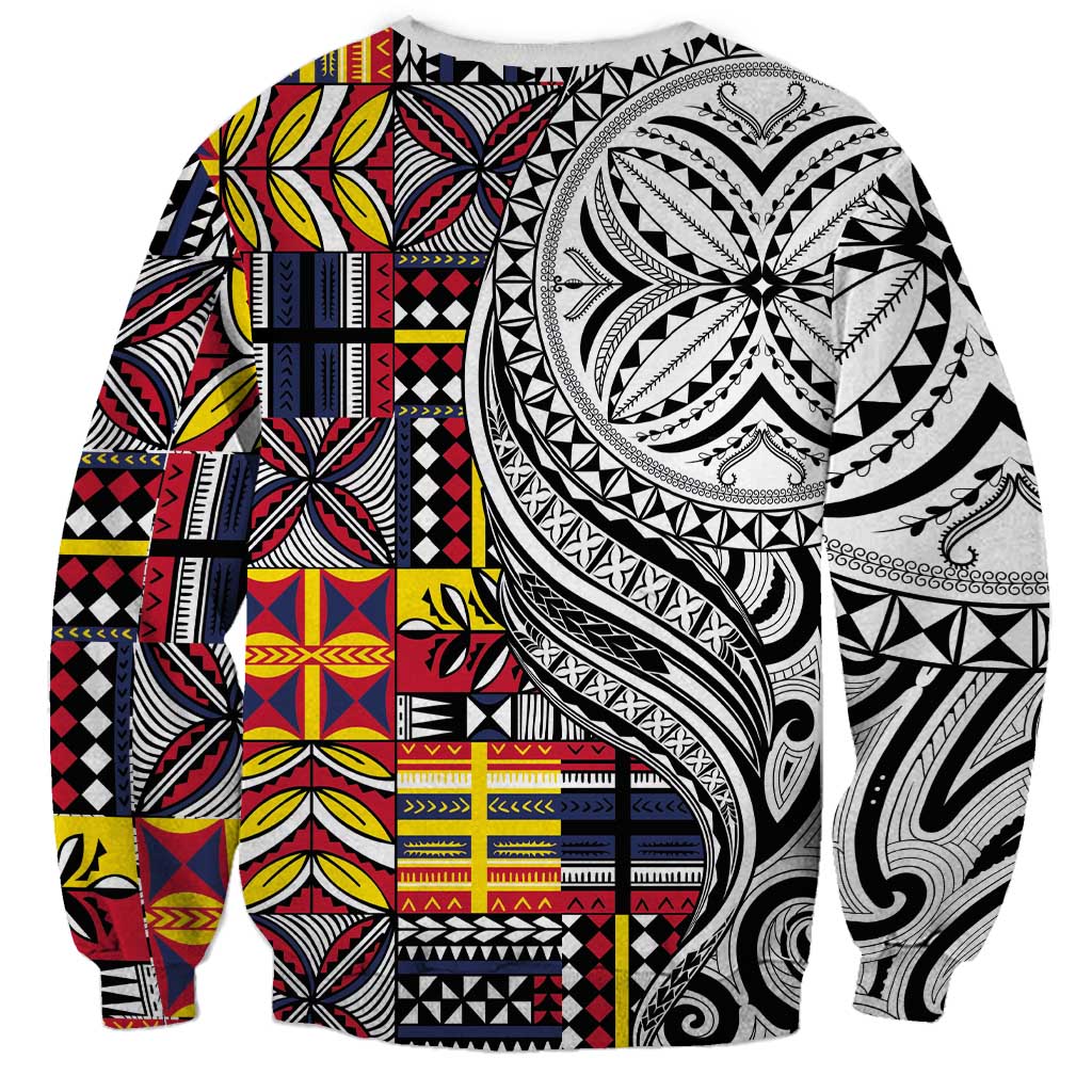 Niue Hiapo and Maori Decoration Tattoos Sweatshirt LT03 - Polynesian Pride