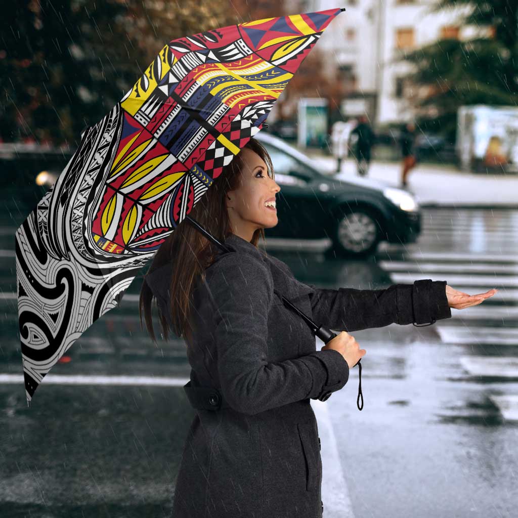 Niue Hiapo and Maori Decoration Tattoos Umbrella - Polynesian Pride