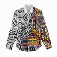 Niue Hiapo and Maori Decoration Tattoos Women Casual Shirt LT03 - Polynesian Pride