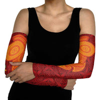 Niue Polynesian Hiapo Tattoo Art Arm Sleeves Half Style Red Yellow Color LT03 - Polynesian Pride