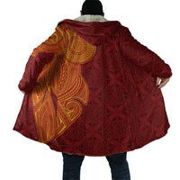 Niue Polynesian Hiapo Tattoo Art Cloak Half Style Red Yellow Color - Polynesian Pride