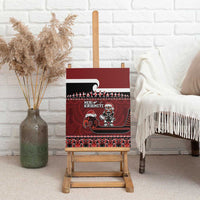 New Zealand Christmas Canvas Wall Art Meri Kirihimete Aotearoa Warrior on Waka with Maori Art Tattoo LT03 - Polynesian Pride